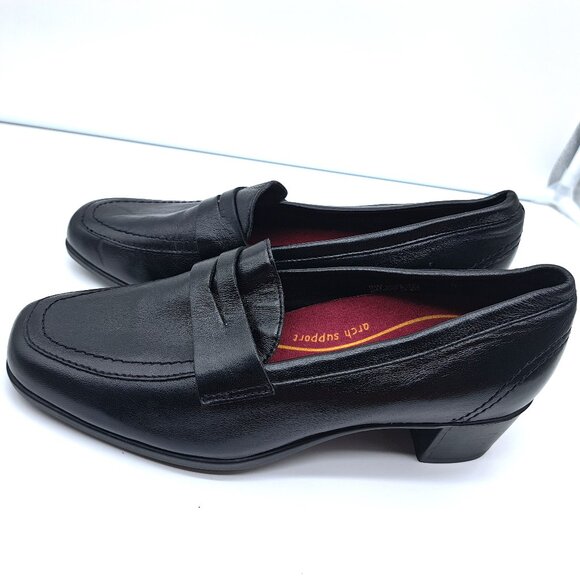 MUNRO America Black Stretch Upper Block Heels Slip On Shoes Size US9 Wide - Picture 3 of 12